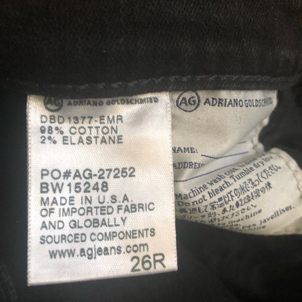 AG Stevie ankle jeans black skinny jeans with holes distressed size 26 - Picture 12 of 16